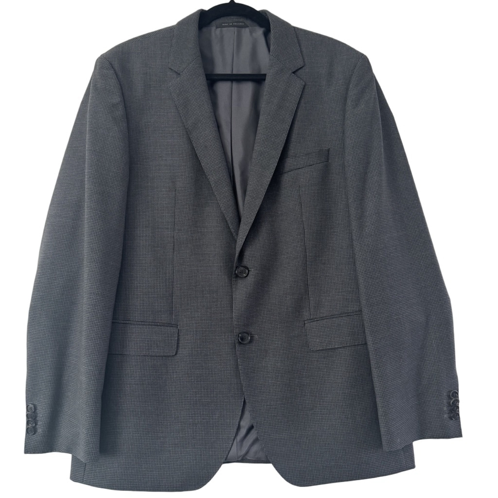 Men's BOSS Hugo Boss Gray Houndstooth Sport Coat Blazer 42R